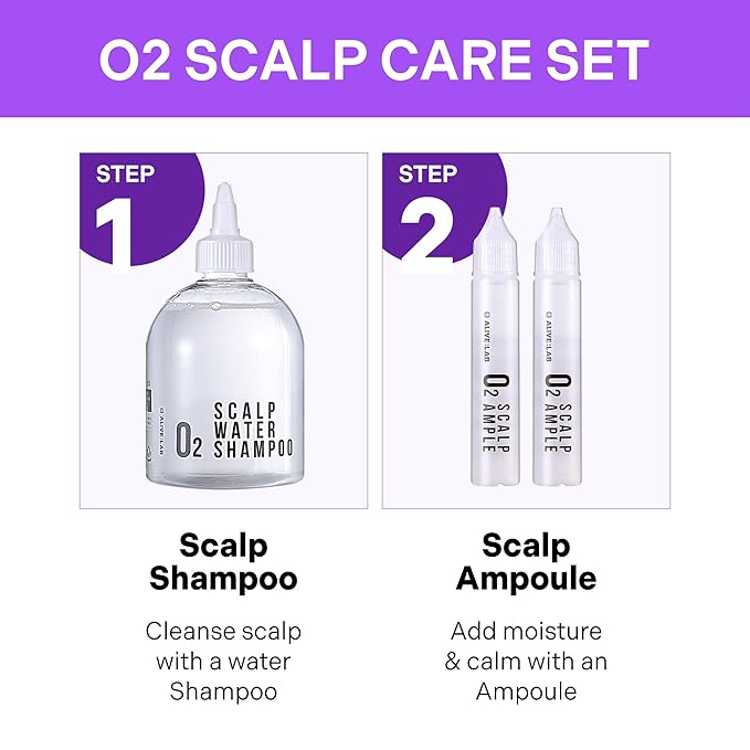 ALIVELAB O2 Scalp Water Shampoo for Sensitive Scalp, Itchy, Anti Dandruff, Deep Cleansing and Soothing, Hair Care, Scalp cleanser, Water Type, Liquid shampoo, Silicone-Free 11.38 fl oz