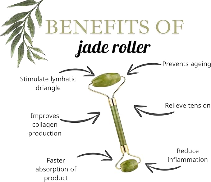 Gua Sha & Jade Roller Set, Facial Tools, for Face and Body Massage,Great for Skin Care,Anti Ageing Device,Wrinckle Remover,Jawline Shaper,Perfect Self Care Gift for Women and Man