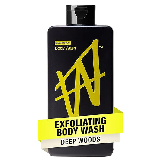 W By Jake Paul Exfoliating Body Wash for Men, Vitamin-Infused, Hydrating Shower Gel, Deep Woods, 18 fl oz