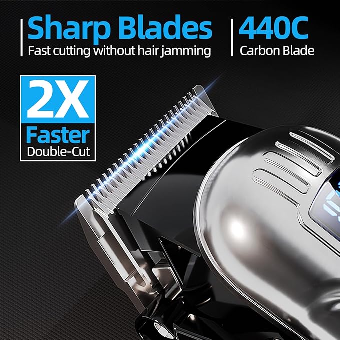 Professional Hair Clippers for Men&Women, Low Noise Hair Cutting Kit with 10 Color Combs, LED Display, Gifts for Men, 5H Cordless Clippers and Trimmers Set with Scissors,Cape