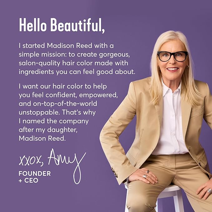 Madison Reed Radiant Hair Color Kit | 8.5NNA Dark Neutral Blonde (Lusia) 100% Maximum Gray Hair Coverage | Salon-Quality Permanent Hair Dye for Resistant Grays | PPD-Free & Ammonia-Free | 1 Pack