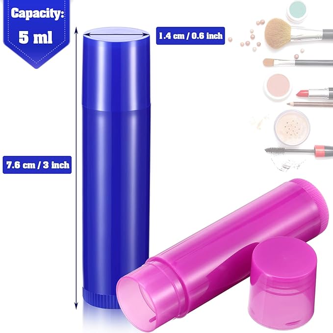 Maitys 64 Pieces Lip Balm 5 ml Empty ml
