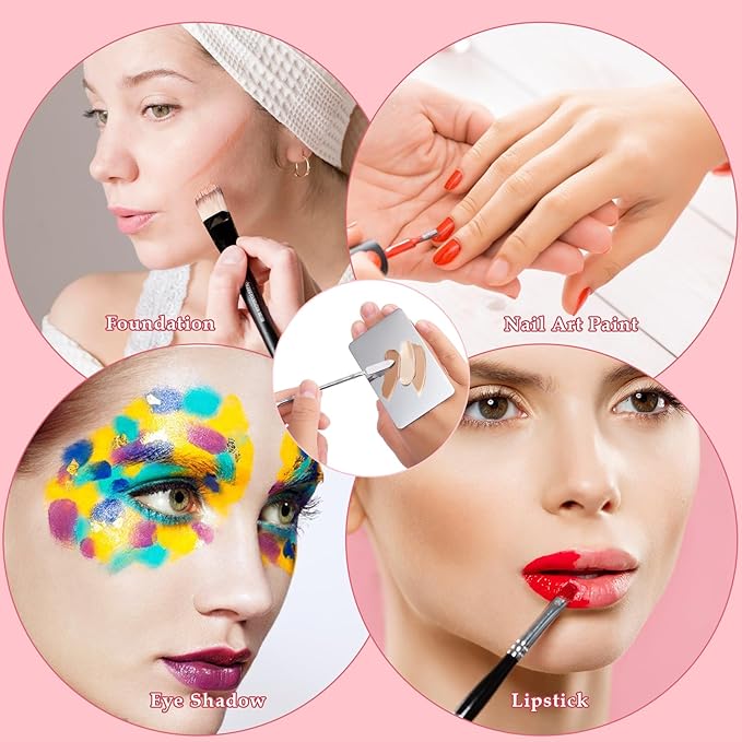 Makeup Mixing Palette with Handle Stainless Steel Makeup