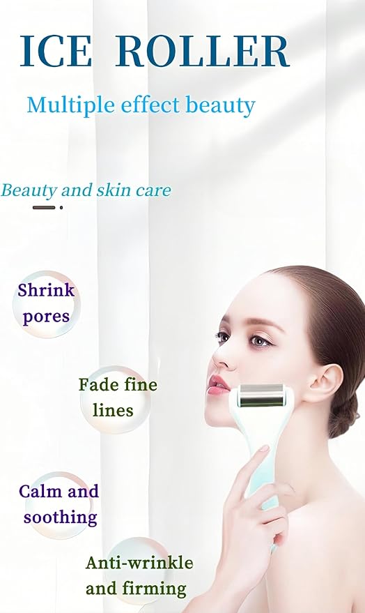 Pro Cryotherapy Ice Roller and Massage Stick for Face & Body - Stainless Steel Facial Massager Reduces Puffiness, Migraines & Sunburn Relief | Spa-Quality Self Care Gifts for Women/Men