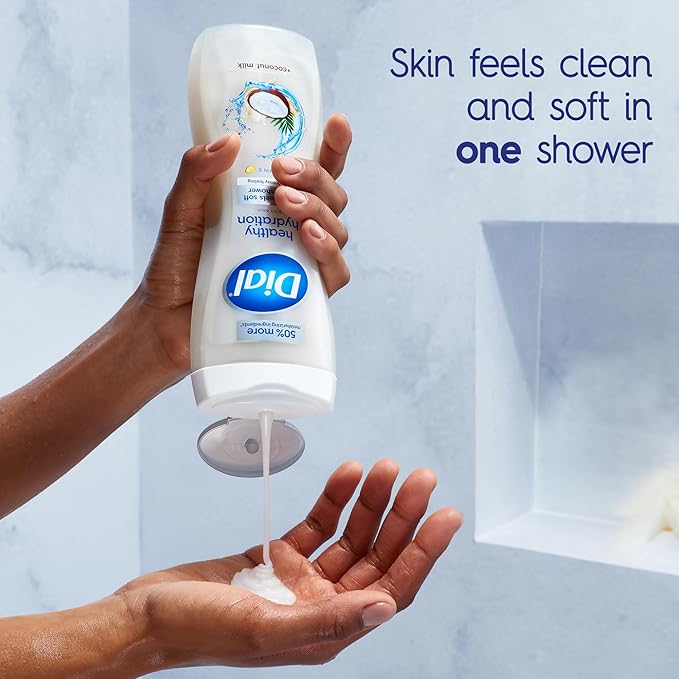 Dial Body Wash, Healthy Hydration, Coconut Milk plus Vitamin E, 16 fl oz (Pack of 4)