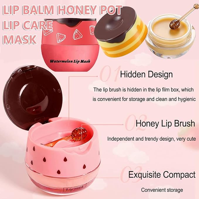 1PCS Bee Lip Balm Honey Lip Exfoliator
