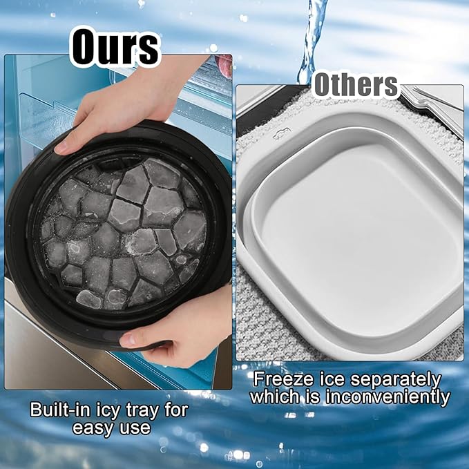 Silicone Face Bowl for Ice with Built-In Icetray, Collapsible Face Tub for Ice Bath, Facial Ice Plunge Bowl, Ice Water Facials at Home