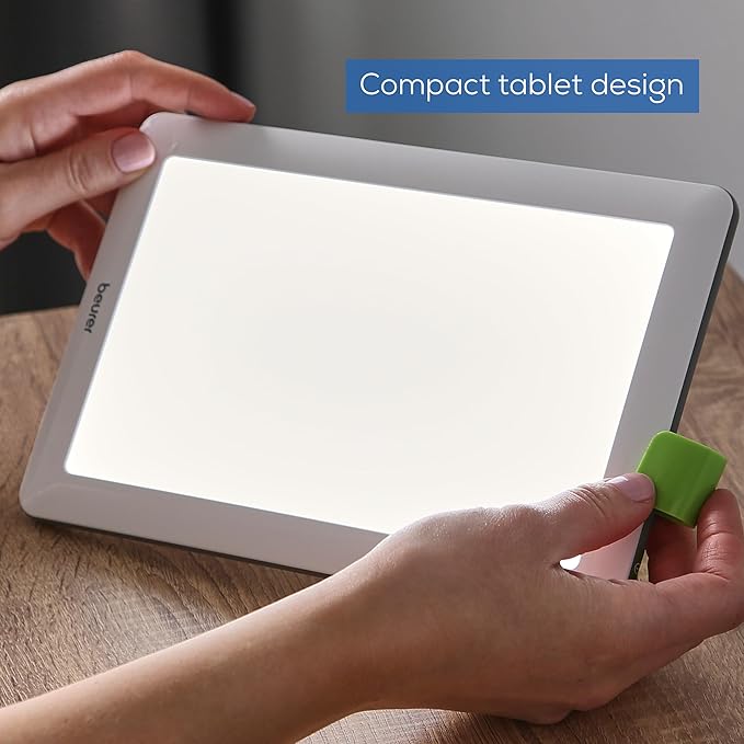 Beurer TL30 Portable Daylight Lamp- UV-Free 10,000 Lux LED Bright White Light Therapy for Home, Travel, & Office Lighting