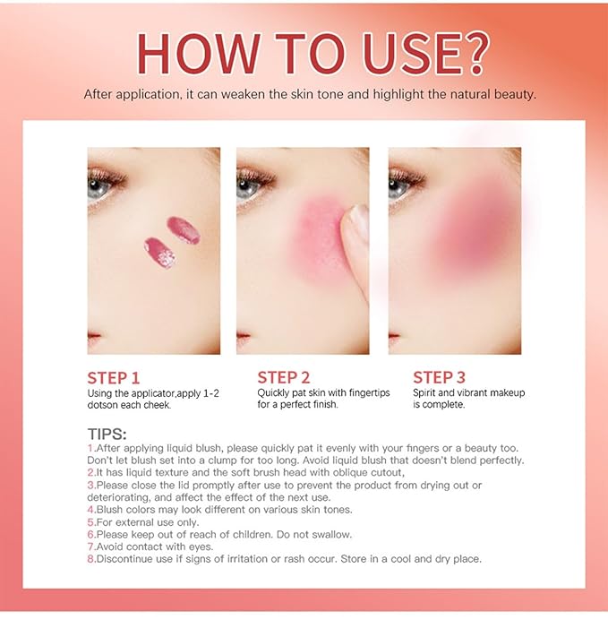 MAEPEOR Matte Liquid Blush 9 Colors Soft Cream (Color 04)