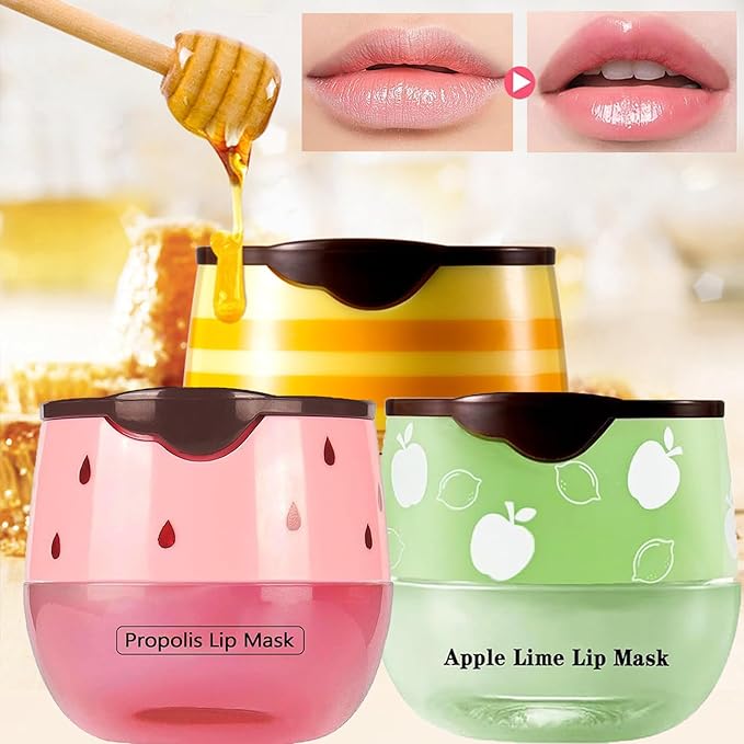 1PCS Lip Balm Honey Pot,Honey/Apple Lime Lime)
