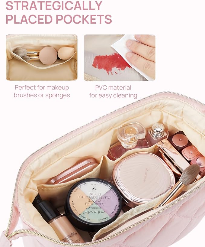 Telena puffer makeup bags for