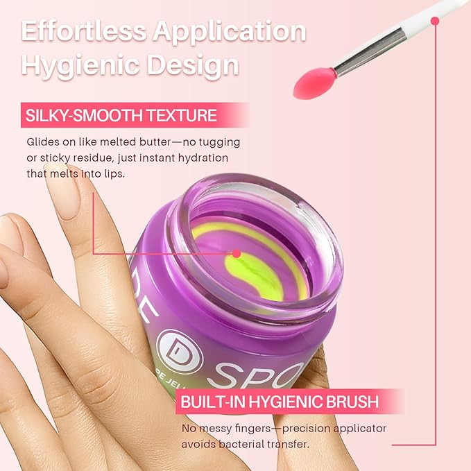 3-in-1 Dual-Color Sleeping Lip Mask Set – Blueberry, Grape & Lemon | Hydration & Repair for Dry Cracked Lips, Infused with Grape Seed Oil and Citrus Extracts for Rejuvenates Lips, 1.26 Fl Oz