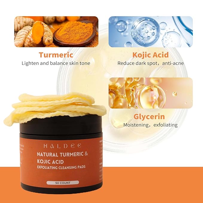 Turmeric kojic acid cleansing pads,