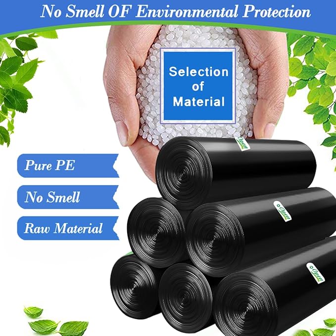 1.2 Gallon (1-1.2 Gal)120 pcs Small Black Trash Bags, Strong 1 Gallon 1.2 Gallon 1.3 Gallon Garbage Bags, Bathroom Trash Can Bin Liners,Mini Bags Waste Basket Liner,Fit 5 Liter, 1-1.2 Gal (1.2B120)