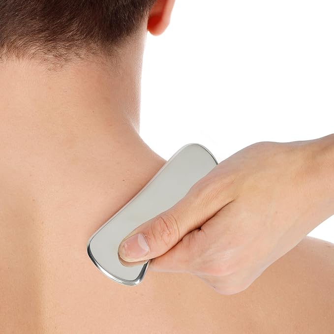 tonchean 8-Piece Muscle Scraper IASTM Tool Set, Gua Sha Scraping Massage Tool Set Stainless Steel Myofascial Release Tool Deep Tissue Massage Tool Set for Reduce Arms, Legs, Back, Shoulder Muscle Pain