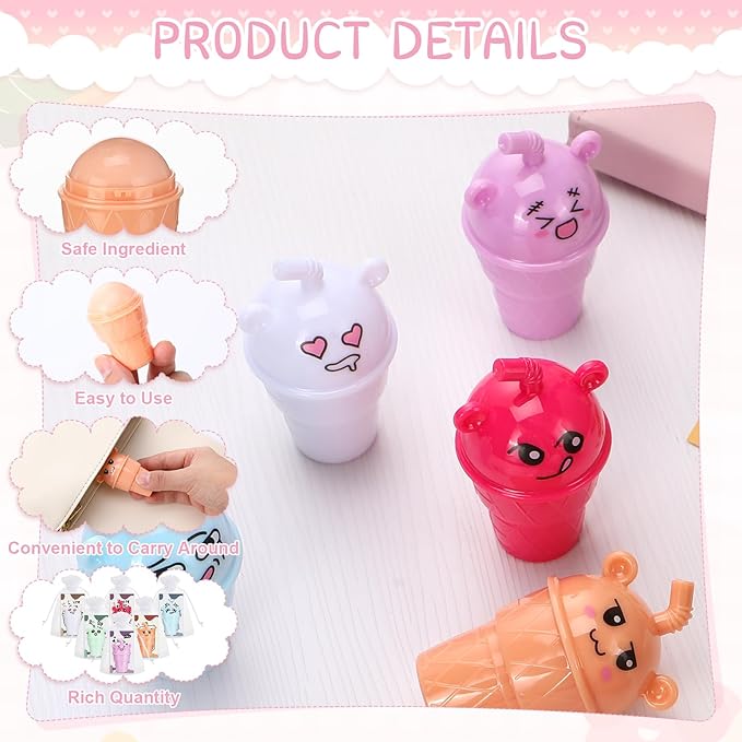 24 Sets Milk Tea Shaped Cute Girls