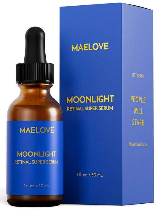 MAELOVE Moonlight Advanced Retinal Super Serum, 10x Stronger than Regular Retinol, for Softening Lines and Wrinkles, Reducing Dark Spots, Improving Skin Firmness, Vegan, Cruelty-Free, 1.0 fl oz