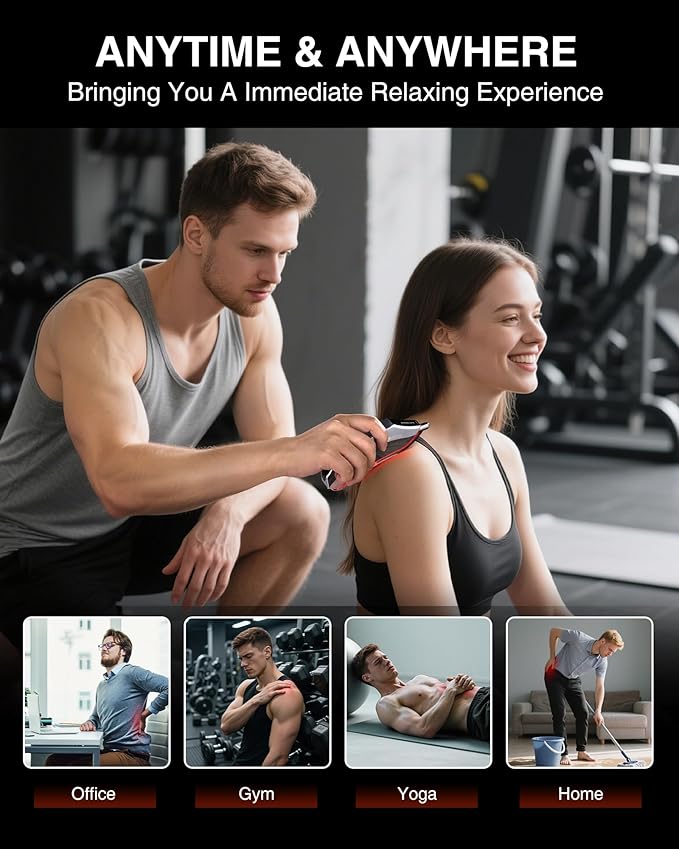 Heated Muscle Scraper Tool - 2025 New Electric Fascial Knife for Deep Tissue Massage with Light-Care 4 Modes 3 Heating 3 Vibration for Athletes Workers Soothing Whole Body Gua Sha Tool Gift