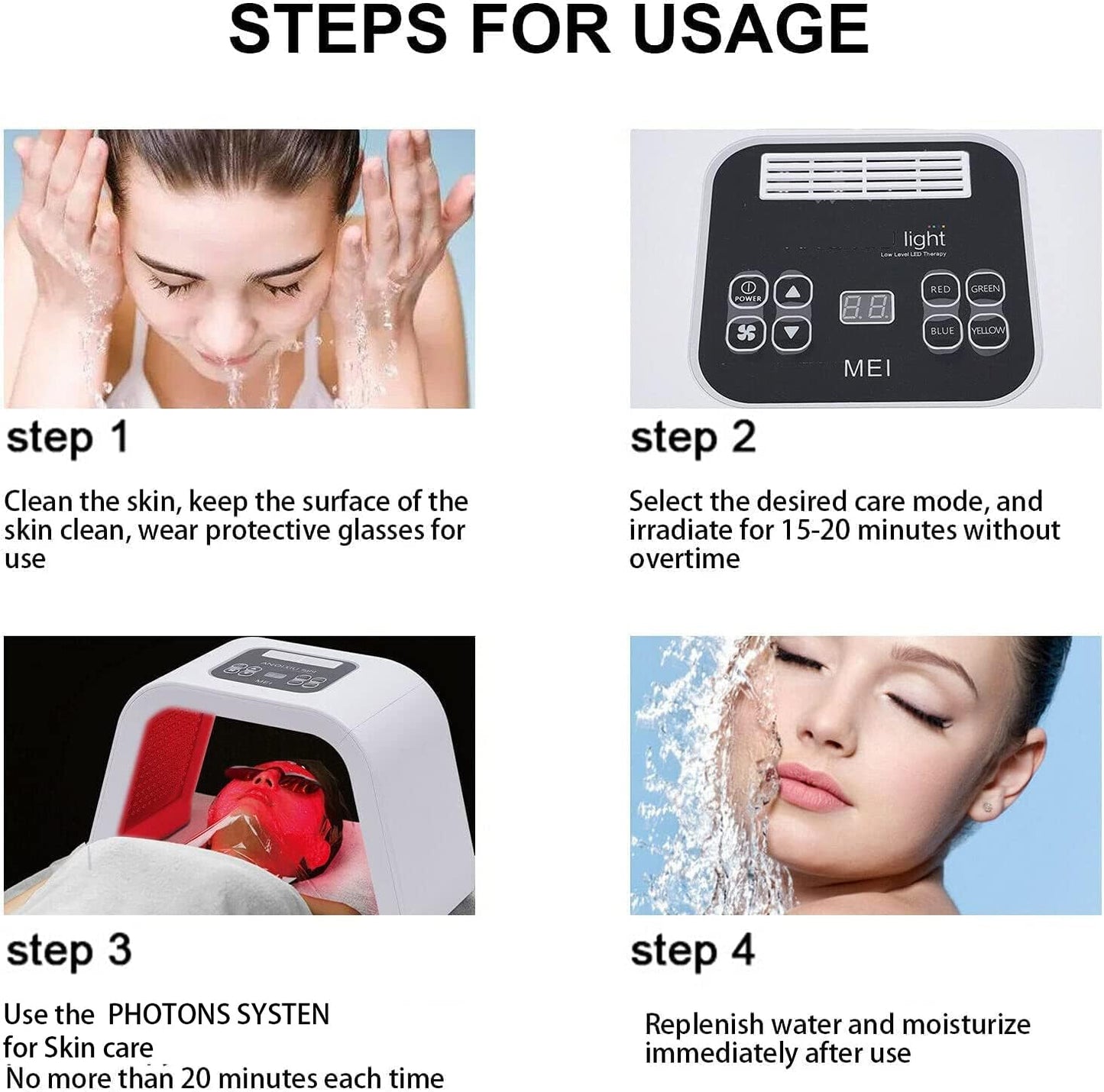 Infrared light therapy led facial light therapy mask-Derma plus, Photons Facial Skin Care Machine LED Beauty Mask Therapy Beauty Machine