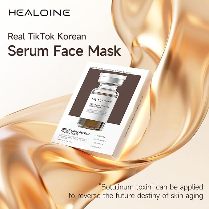 10 Packs Premium Bio-Collagen Real Deep Face Mask, Even Skin Tone, Pore Minimizing, Elasticity Firming Moisturizing Facial Mask Korean Skin Care 30g*10ea
