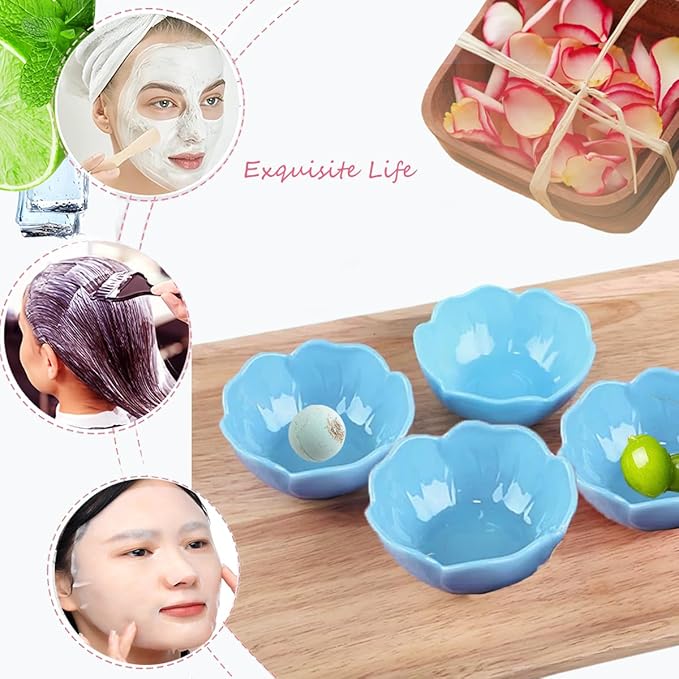 10 Pcs Essential Oil Bowl Set, 3.34 Inch Petal Mask Bowls Beauty Tool Skin Care Bowl Diy Face Mask MixingBowl for Home Salon, Pigment Preparation