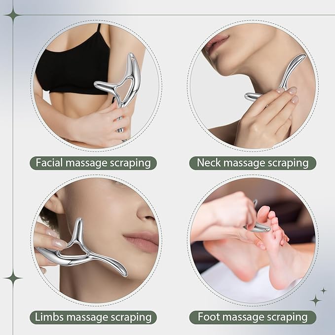 Nuanchu Massage Tool for Deep Tissue & Myofascial Release with Gift Box, Muscle Scraper for Full Body Pain Relief, Thumb Protector for Acupressure & Gua Sha Therapy