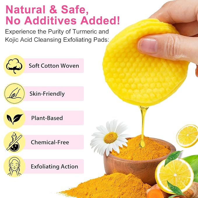 Turmeric kojic acid cleansing pads,