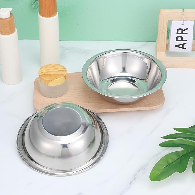12 Pcs Stainless Steel Facial Mask Mixing Bowl Set 6.3 Inches Wide Esthetician Supplies Facemask Bowl DIY Skin Care Mixing Tool Kit for Lady Women Home Beauty Salon Use