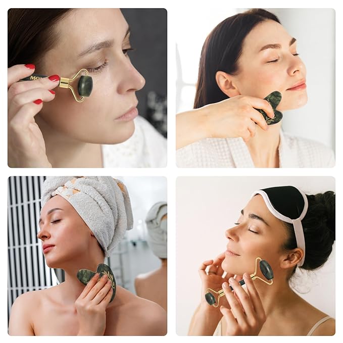 Gua Sha and Face Roller Set, Gifts for Mom From Son and Daughter, Face Massager Tool,Mother's Day Gifts, Thanksgiving Gifts for Mom