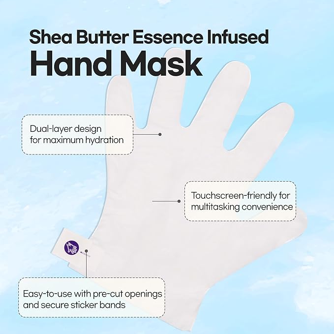Epielle Intensive Repairing Hand Masks 6 Pairs, Deep Moisturizing Gloves for Dry, Cracked Hands, Repair with Coconut Oil & Milk Extract, Korean Skin Care, Spa Set, Self Care Gifts for Women