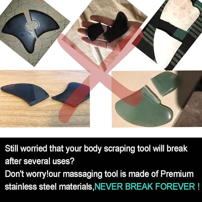 Gua Sha Scraping Massage Tool Iastm Tool Sidekick Tool Medical Stainless Steel Physical Therapy Scraper Myofascial Release Tool Massager for Scar Tissue,Soft Tissue Body Muscle Shoulder
