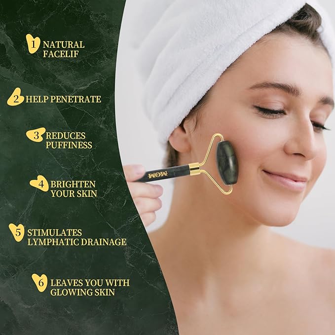 Gua Sha and Face Roller Set, Gifts for Mom From Son and Daughter, Face Massager Tool,Mother's Day Gifts, Thanksgiving Gifts for Mom