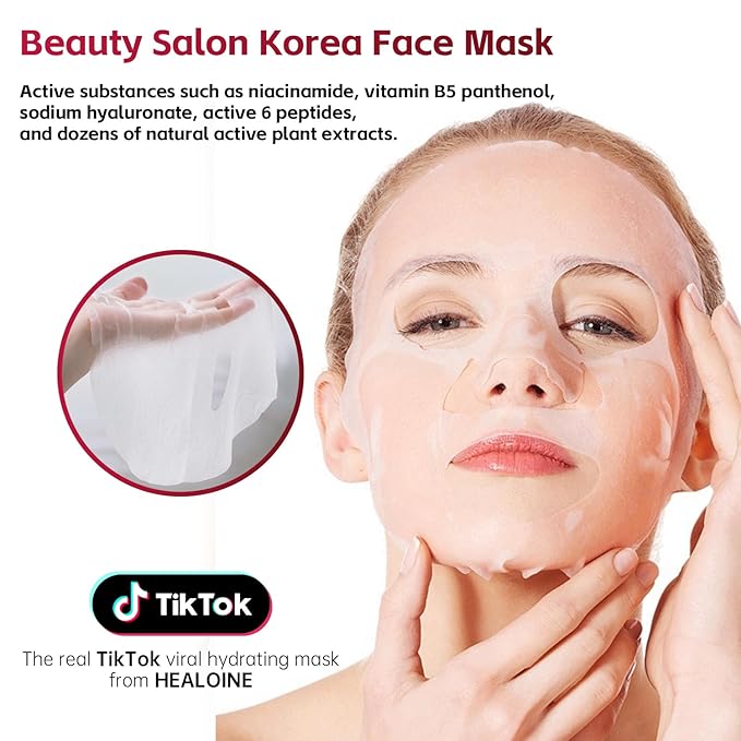 10 Packs Serum Mask Rice Nature Facial Mask Real Collagen Hydrating Firming Elasticity Overnight Trend Items Korean Skin Care 30g*10Sheet
