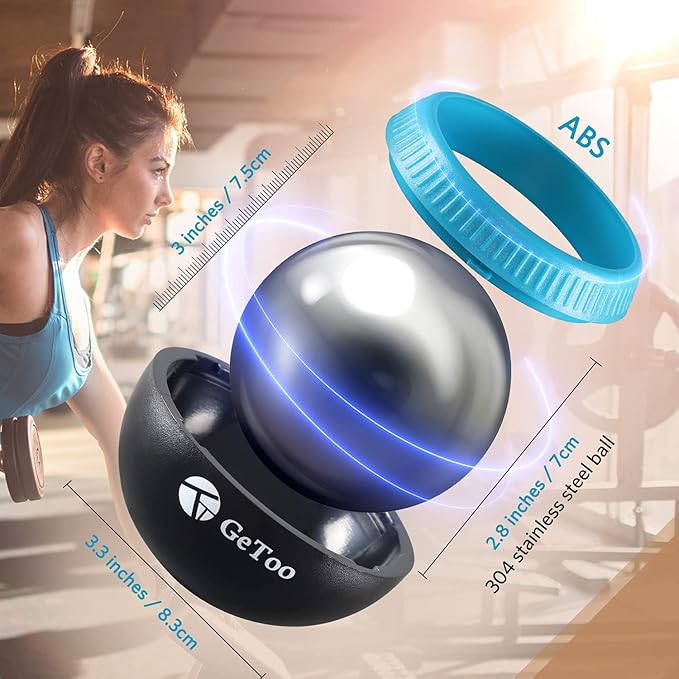 Cryosphere Cold Massage Roller Ball - 2.8 Inch Ice Massage Ball for Deep Tissue, 6 Hours Cold Therapy, Detachable Rolling Ball, Blue and Black