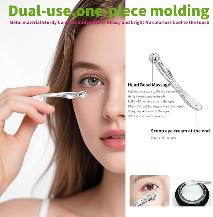 Annarose Face Roller Massager Skin & Gua Sha Facial Tools Stainless Steel, Facial Massage Skin Carefor Face Neck Body, Reduce Puffiness Remove Wrinkles, Valentines Gift for Women