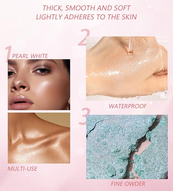 MAEPEOR Face Highlighter Palette 8 Colors Smooth Shimmer Makeup (old) 07 G