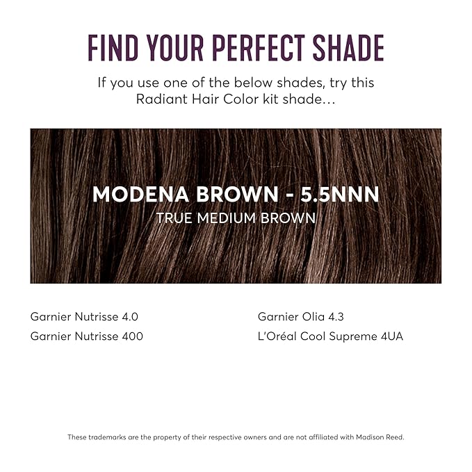 Madison Reed Radiant Hair Color Kit | 5.5NNN Dark Brown with Warm Golden Tones (Modena Brown) 100% Maximum Gray Hair Coverage | Permanent Hair Dye for Resistant Grays | PPD & Ammonia-Free | 2 Pack