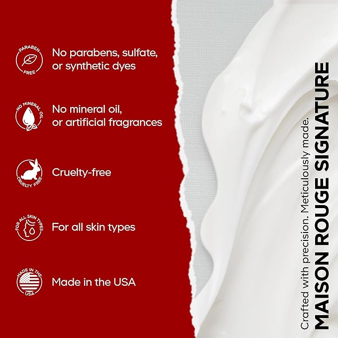 Maison Rouge Brightening Face Serum by Codeage - Glutathione Serum, Vitamin C, E, Hyaluronic Acid, Collagen - Radiance Enhancing - Parabens and Sulfates-Free - Refillable - All Skin Types - 1.7 fl oz