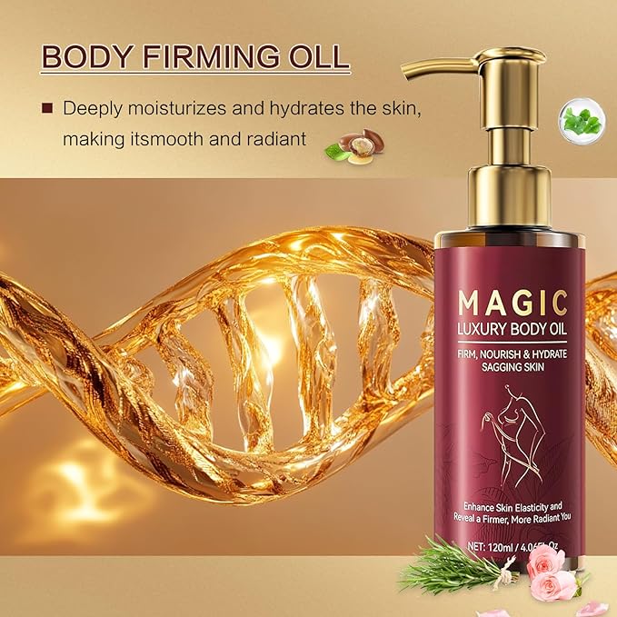 Magic Body Firming Oil, Magic Luxury Body Oil for Skin, Hydrating and Firming Body Oil for Full Body Use - Daily Nourishing Skin Oil, 120ML