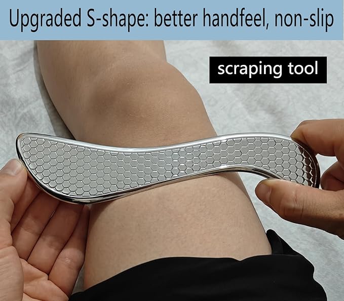 Muscle Scraper IASTM Tool Set (4-Piece) gua sha Stainless Steel fascial Release Tool deep Soft Tissue Massage Tool Set
