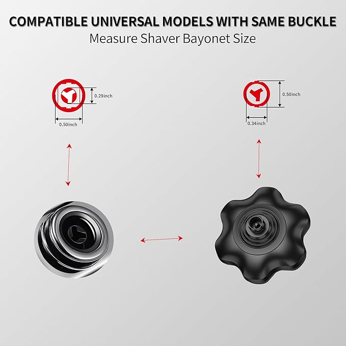 Magnetic Head Shaver Replacement Heads 7 Double Ring Waterproof Rotary Razor Blades for Bald Men Compatible with freebird wyklaus shpavver (black)