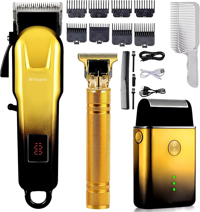 Hair Clippers Set for Men,Hair Clipper Trimmer with LED Display, Professional Cordless Hair Clipper Shaver Beard Trimmer, Hair Cutting Machine for Men, Holiday Gift for Him Father's Day Gift