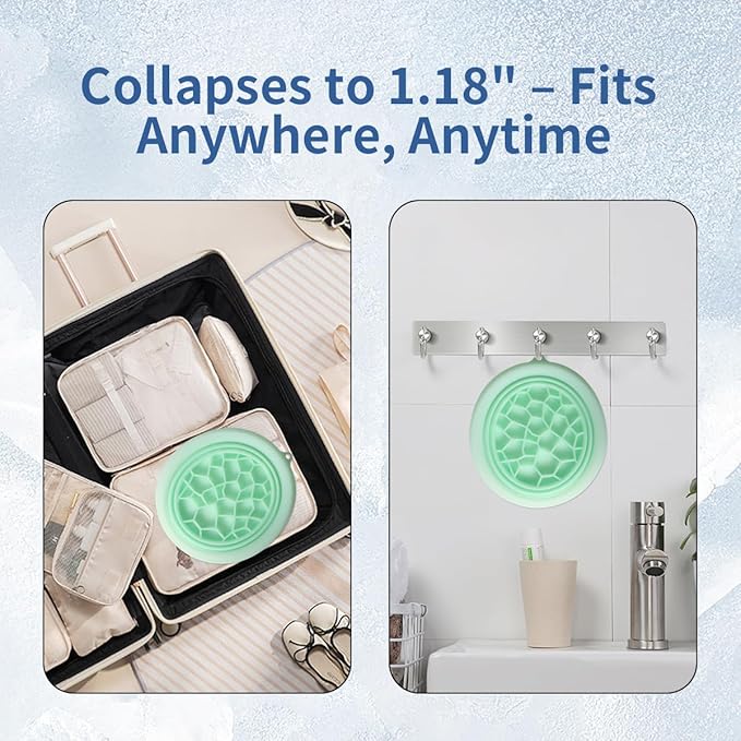 Facial Ice Bath Bowl Cold Bowl Ice for Face Kit Foldable Silicone Ice Pack Portable Face Ice Bath with Built-In Icetray for Cold Compress Skin Tightening Puffiness Relief Glowing Skin Beauty Tool