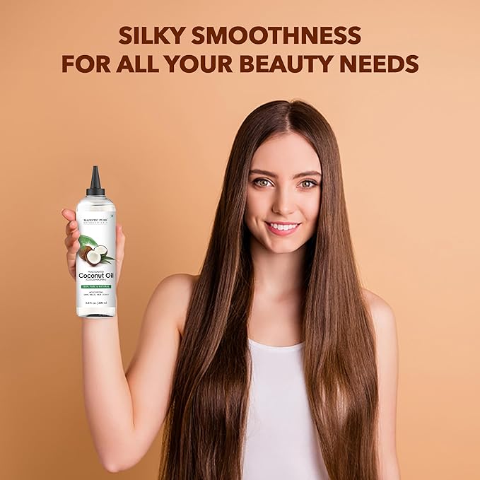 Majestic Pure Fractionated Coconut Oil - Relaxing Massage Oil, Liquid Carrier Oil for Diluting Essential Oils - Skin, Lip, Body & Hair Oil Moisturizer & Softener - 6.8 fl oz