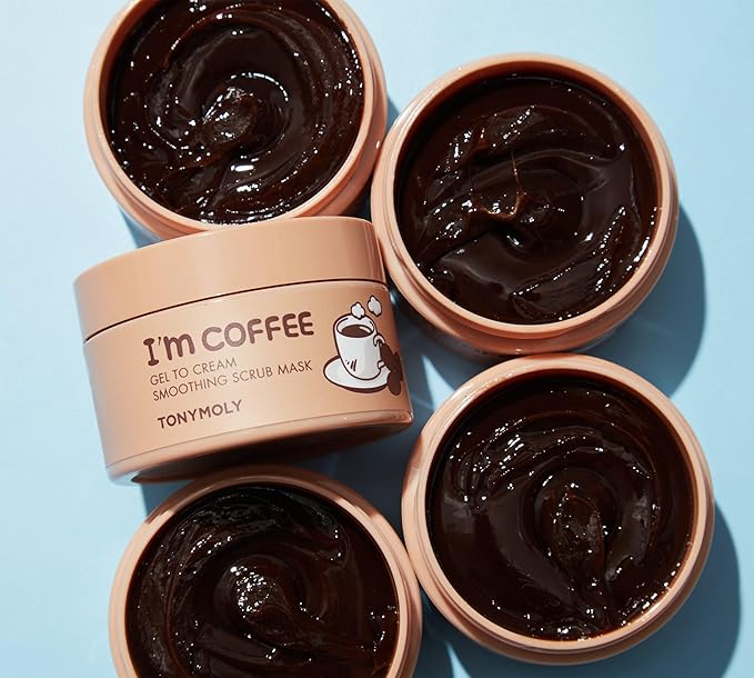 TONYMOLY I'm Coffee Gel To Cream Smoothing Scrub Mask, Gentle Exfoliation, Smooths for Softer Skin, 100 ml