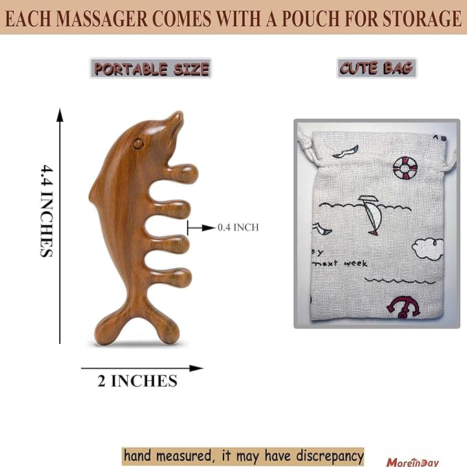 Wooden Scalp Massager Comb - Green Sandalwood Loc Comb for Hair Growth, Gua Sha for Women and Men