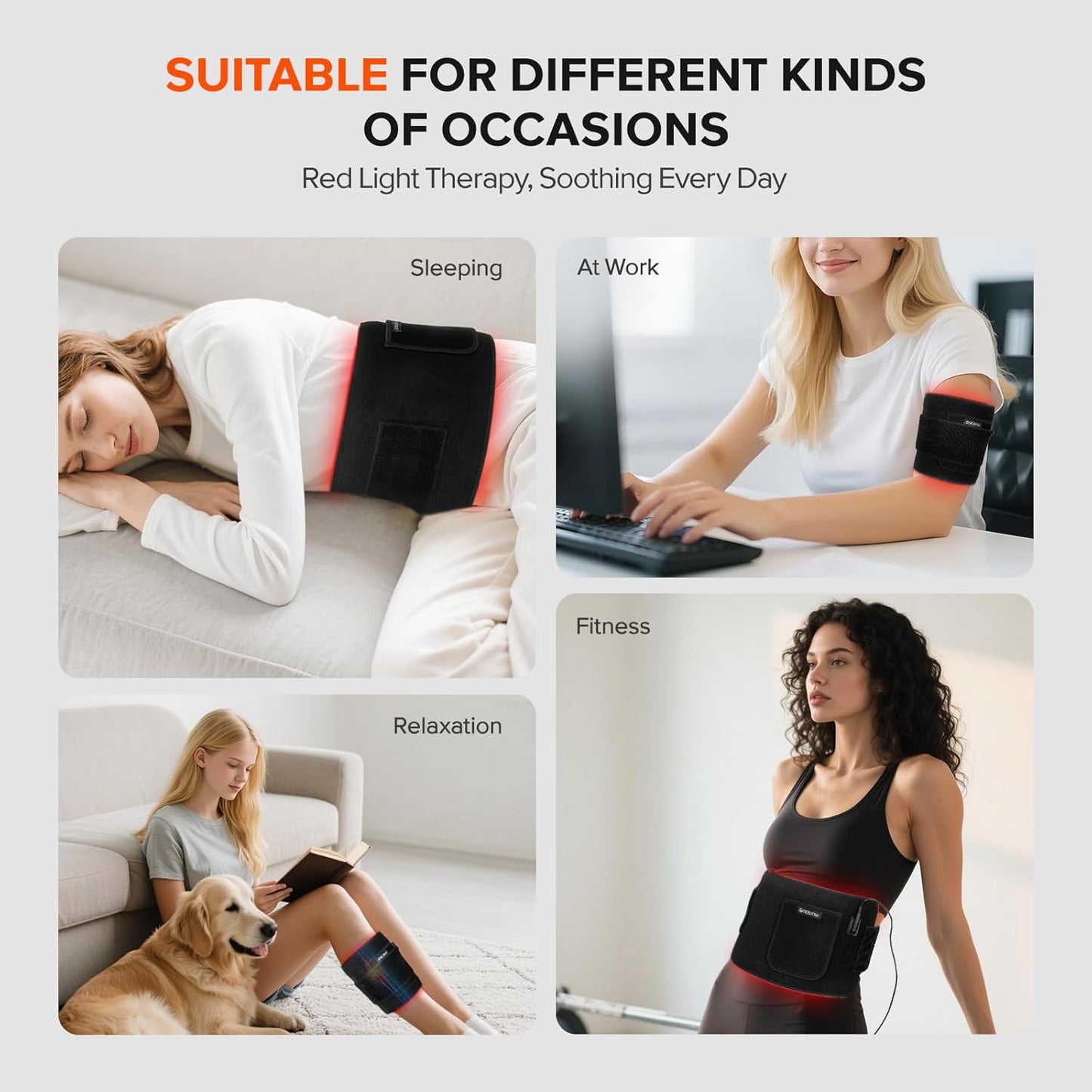 Red Light Therapy for Body, 19.6'' x 8.6'' Near Infrared Light Therapy Pad with 3-in-1 Chip 120 LEDs Bead with Timer Remote Control, 660nm & 850nm Therapy Belt Wrap for Muscle Pain Relief