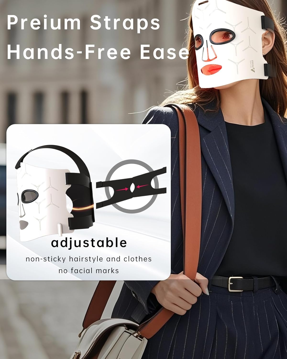 Infrared Red Light Therapy Mask: High Power for Glowing Skin – Ultra-Thin 1.8mm 4.6oz, 830nm 633nm 590nm, Red light therapy for face Luxury Gift