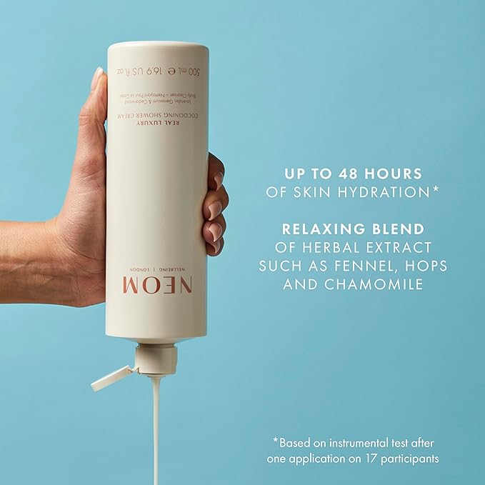 Neom- Real Luxury Cocooning Shower Cream | Lavendar, Geranium & Cedarwood (500 ml, 500 millilitre) (16.9 fl oz)