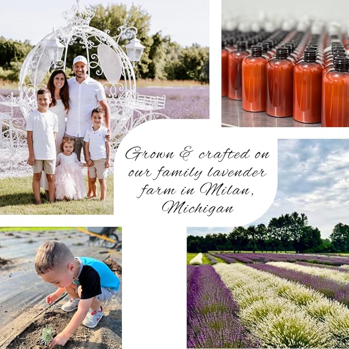 LAVENDER LANE Lavender Goat's Milk Hand & Body Lotion, 9 oz - USA Lavender Farm, Free Sachet Included, Organic Shea Butter, Organic Sunflower Oil.